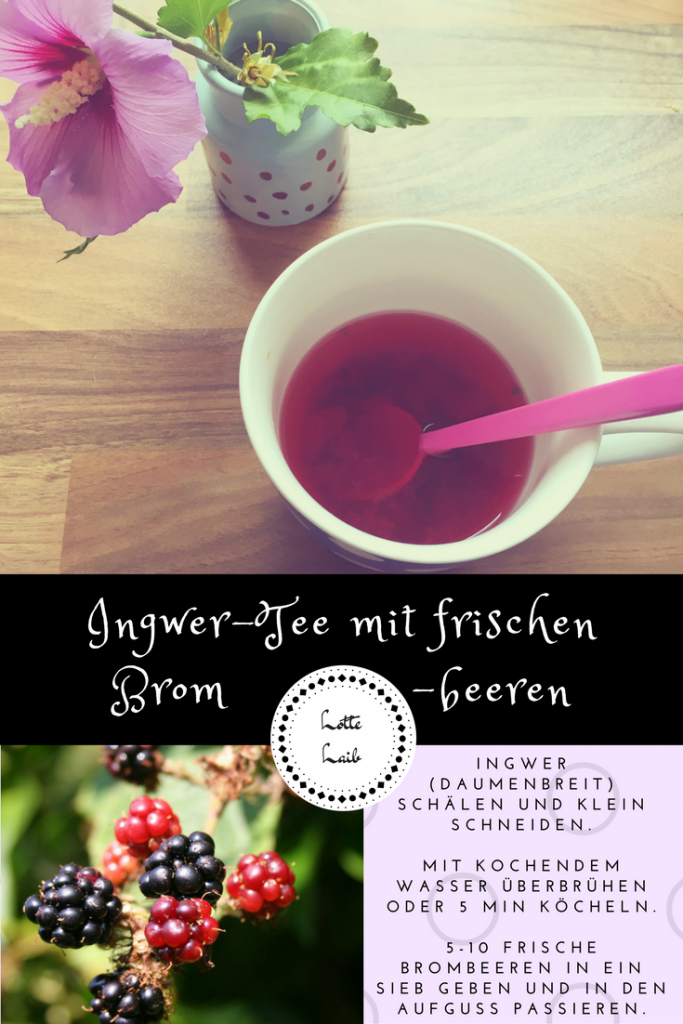 Ingwer-Tee mit frischen Brombeeren